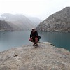 The sixth Marquzor Lake at 2140 m. All lakes are very popular with locals arriving for a weekend including the president of Tajikistan Emomali Rahmon who said to have his summer residence here.